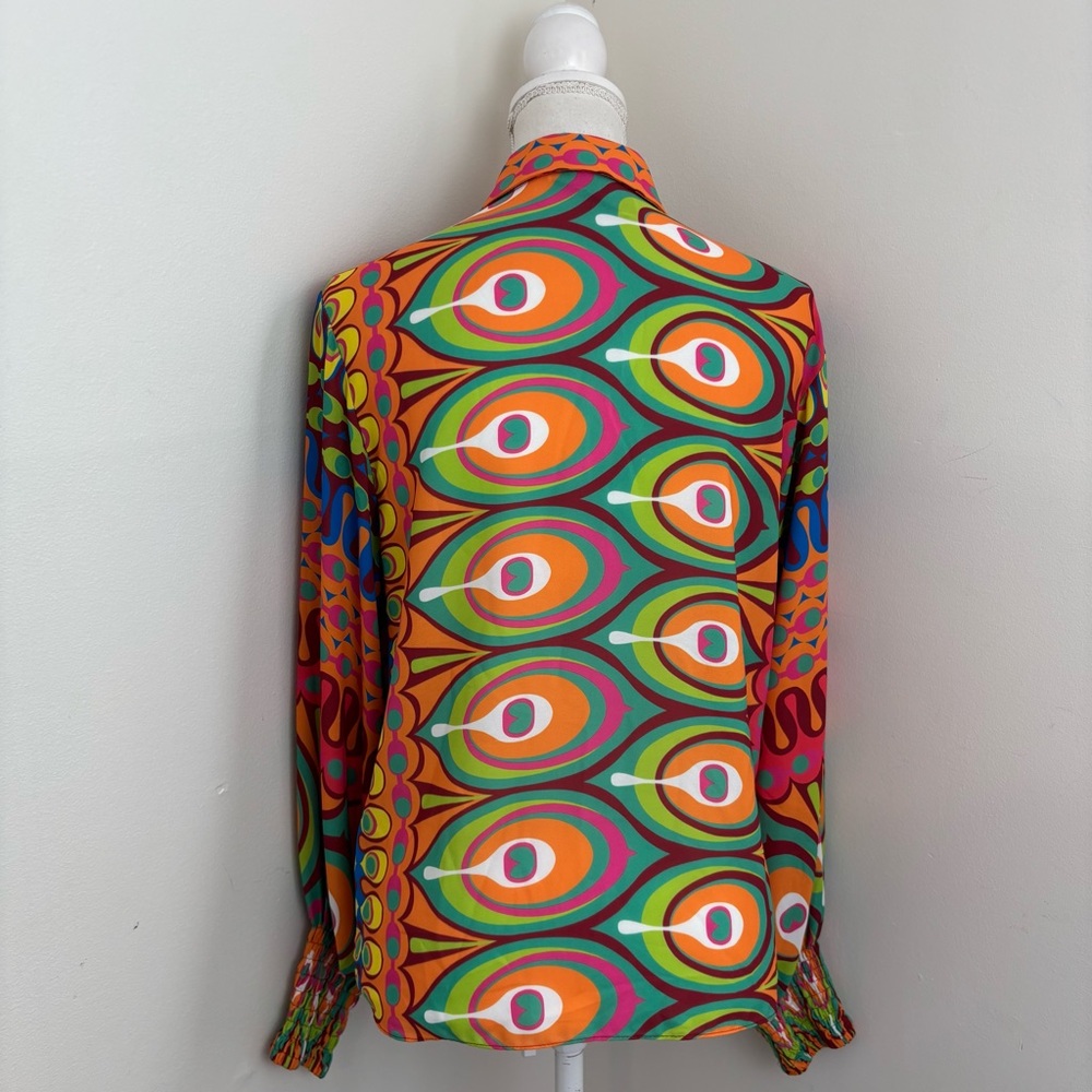 ALEXIS Multicolor Patterned Blouse Size Small - image 3